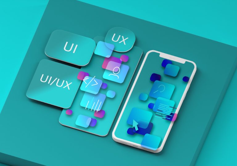 UI UX layout interface buttons on digital screen