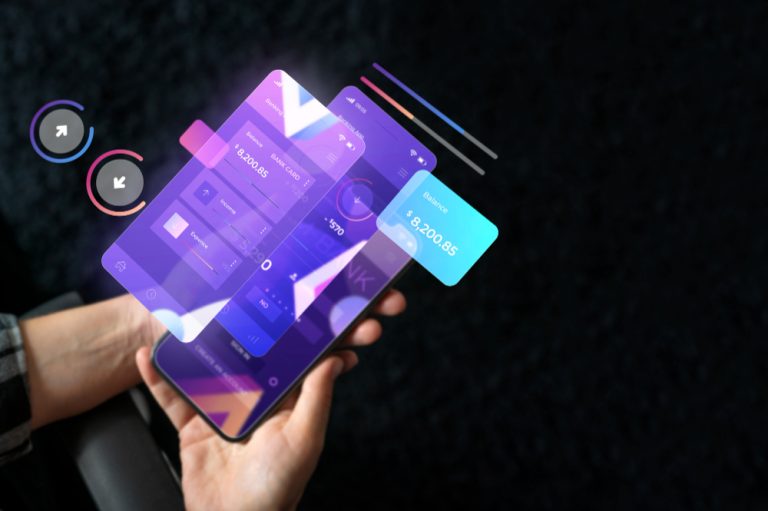 Mobile wallet app on smartphone interface